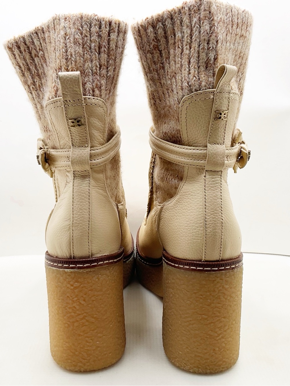 {Sam Edelman} SIDNEY Platform Ribbed Knit Cuff Booties - Picture 10 of 16